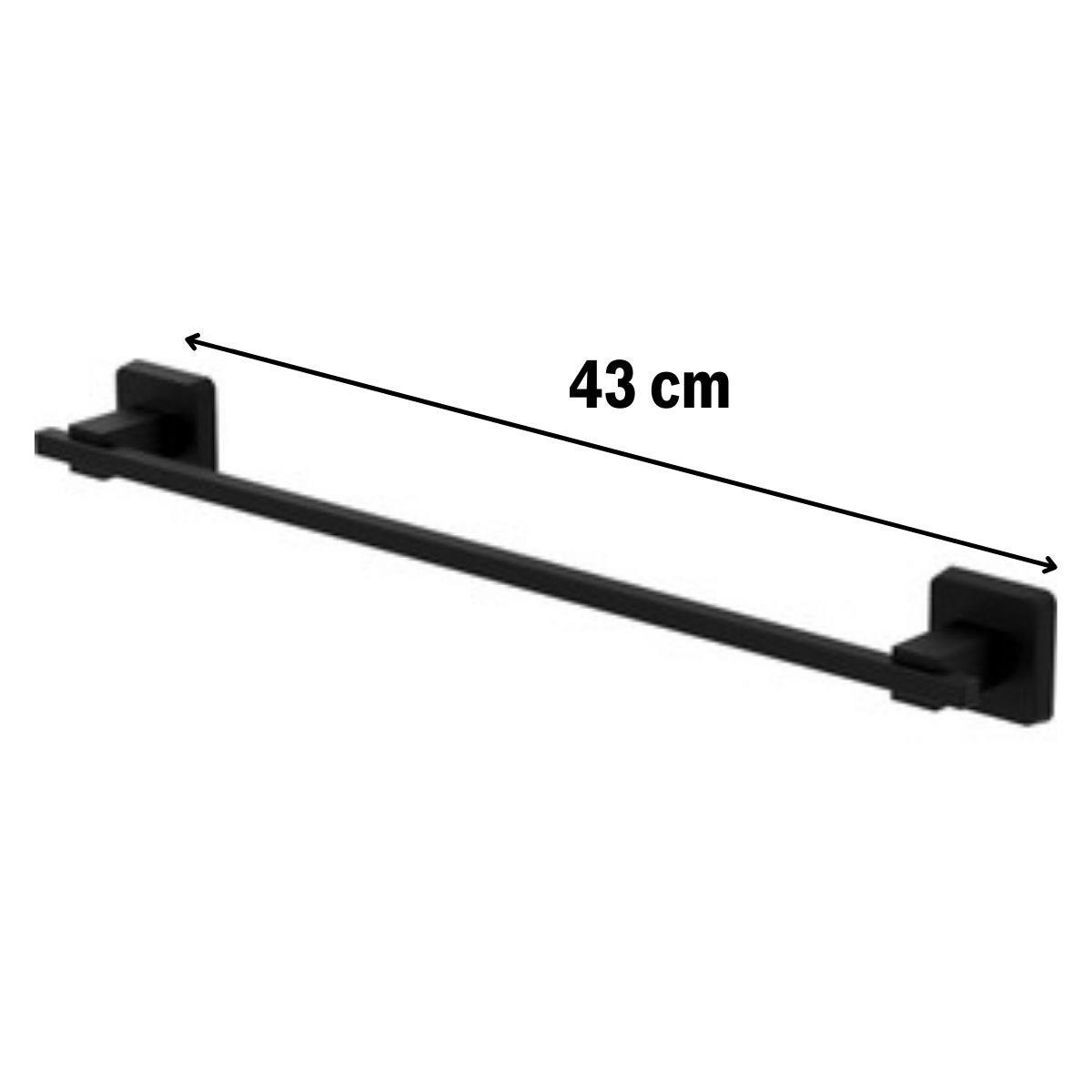 Self-Adhesive Black Rod Towel Rack (5563) #5