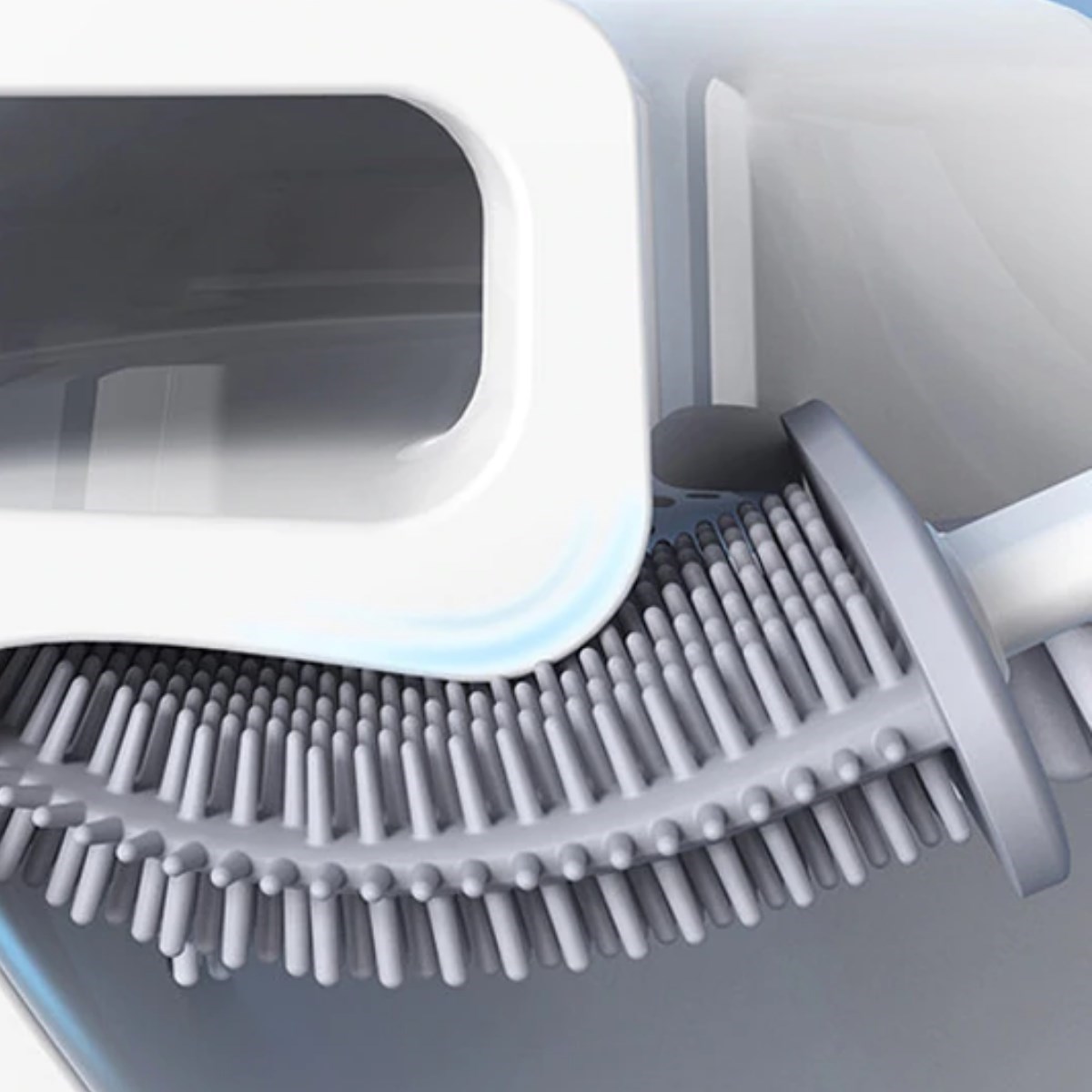 Duvara Monte Edilebilir Kapaklı Askılı Klozet Yumuşak Silikon Başlıklı Tuvalet Fırçası Seti (5563) #4