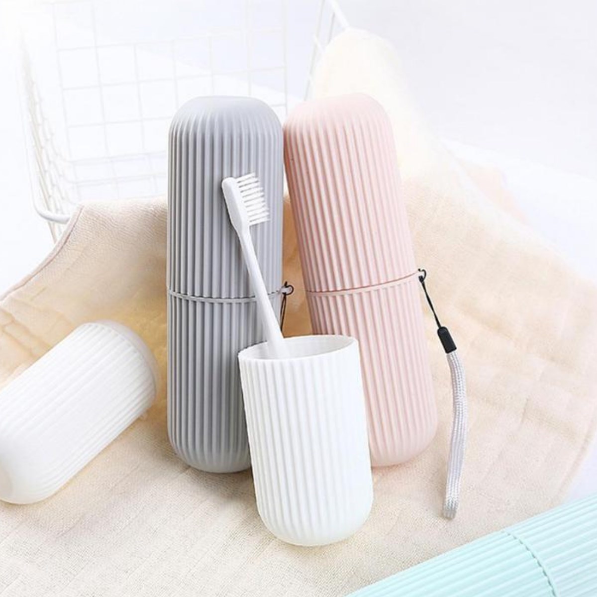 Travel Plastic Storage Container for Toothbrush, Glasses, Pe