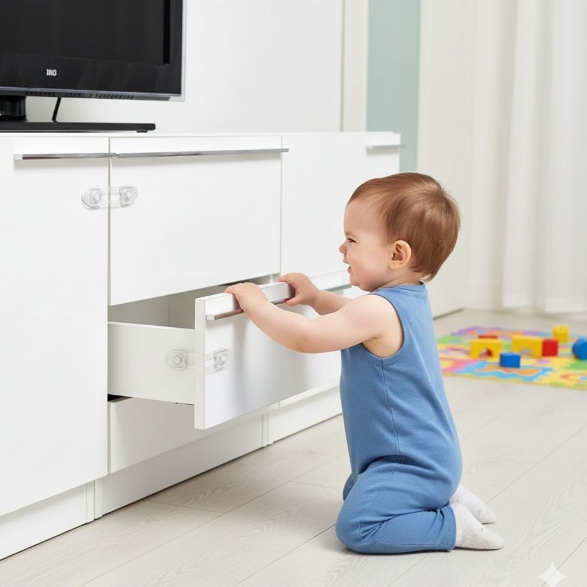 2&amp;apos;li Mini Çok Amaçlı Kilit- Çocuk Güvenlik Gereçkerli Çekmece,Dolap,Kapak Kilidi (5563) #2