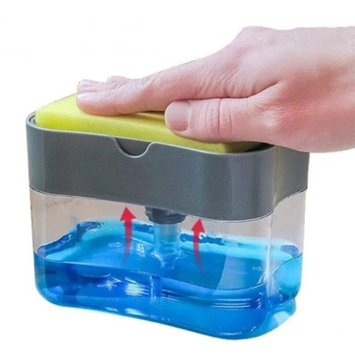 2-in-1 Druckpumpe Seifenspender und Spülschwammbehälter (5563) #4