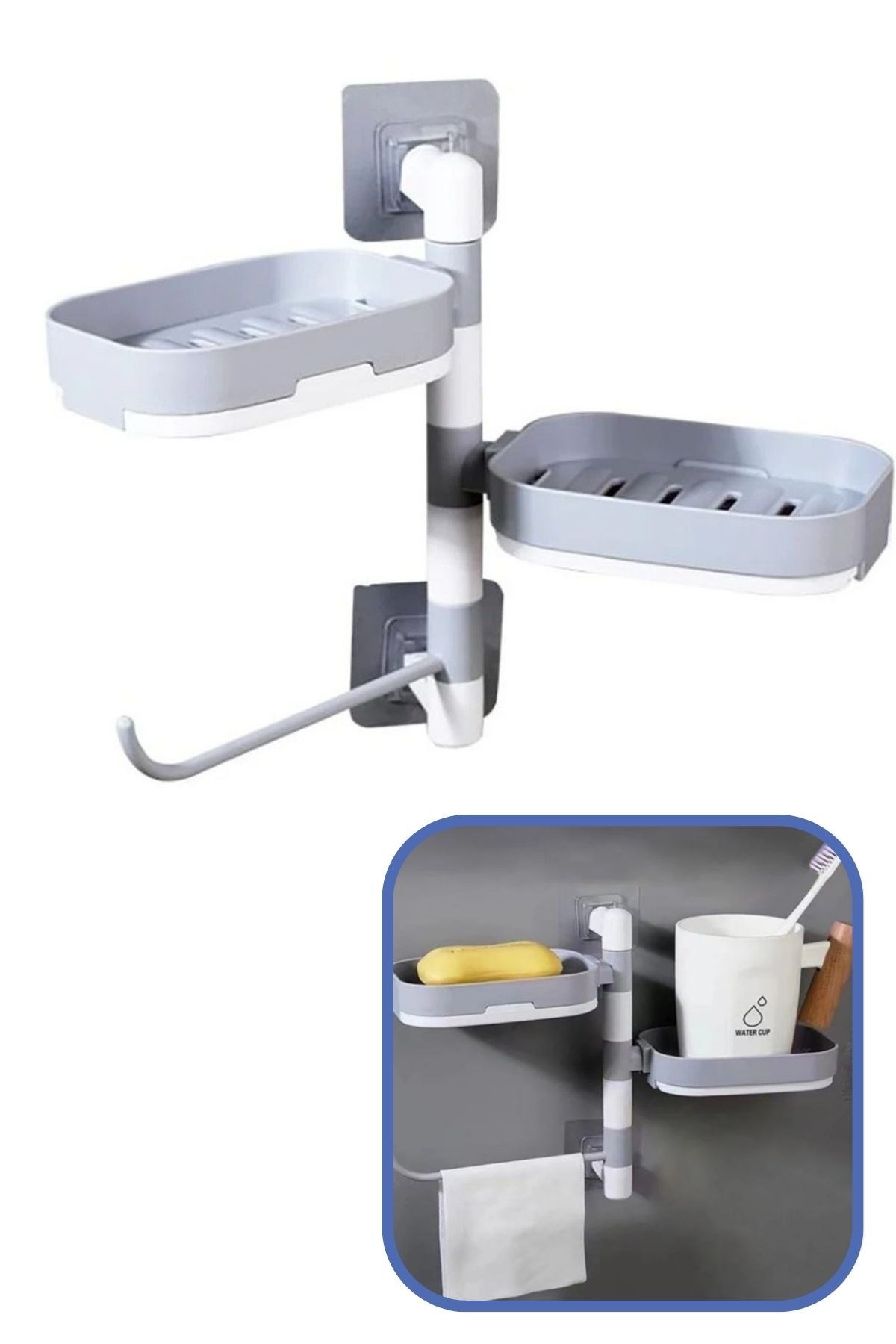 Multi-Soap Holder Functional Bathroom Soap Dish (5563) #5