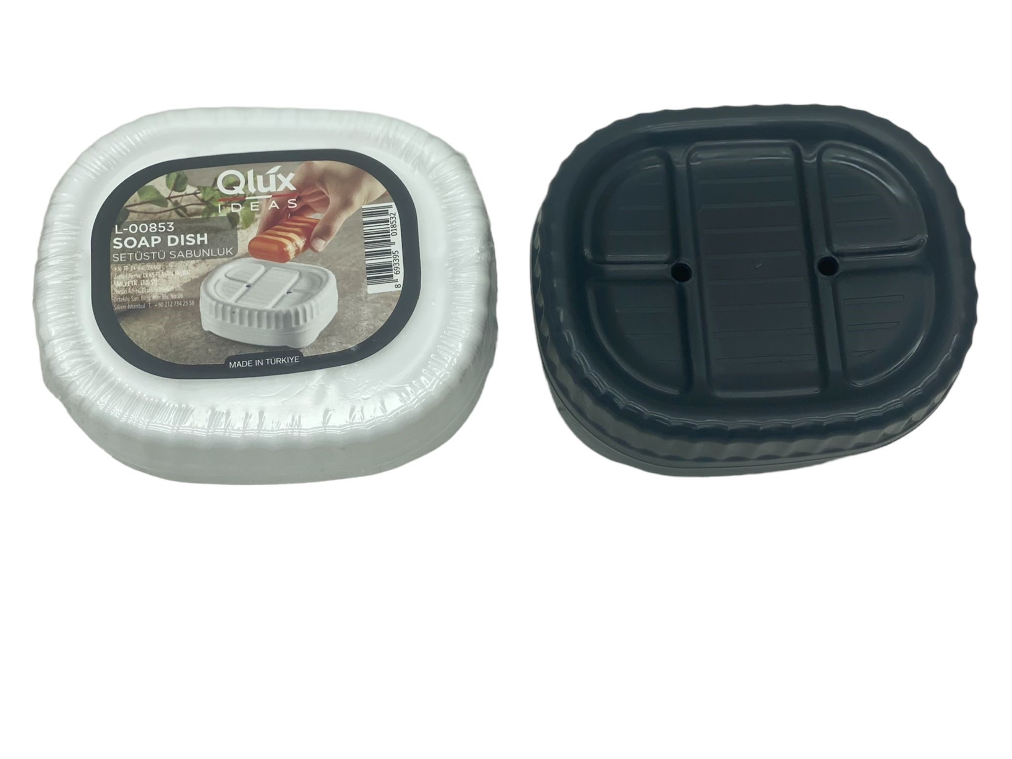 Plastic Soap Dish with Lid for Countertop (5563)
