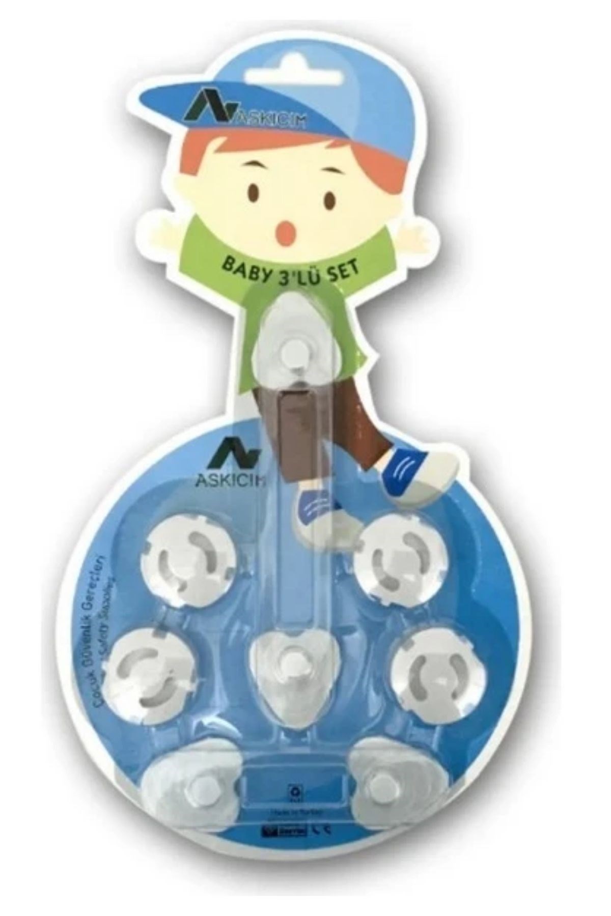 6 Parça Çocuk Güvenlik 3&amp;apos;lü Seti-2 Boy Çekmece,Dolap Kilidi ve 4 Adet Priz İçi Güvenlik Düğmesi (5563) #4