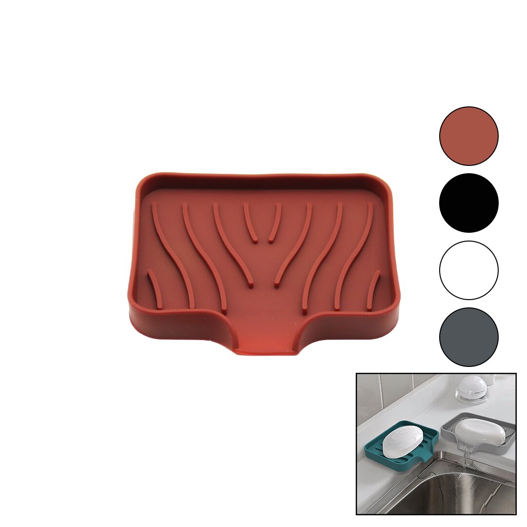 Silicone Soap Holder - Kitchen & Bathroom - Drain Holes - Fl