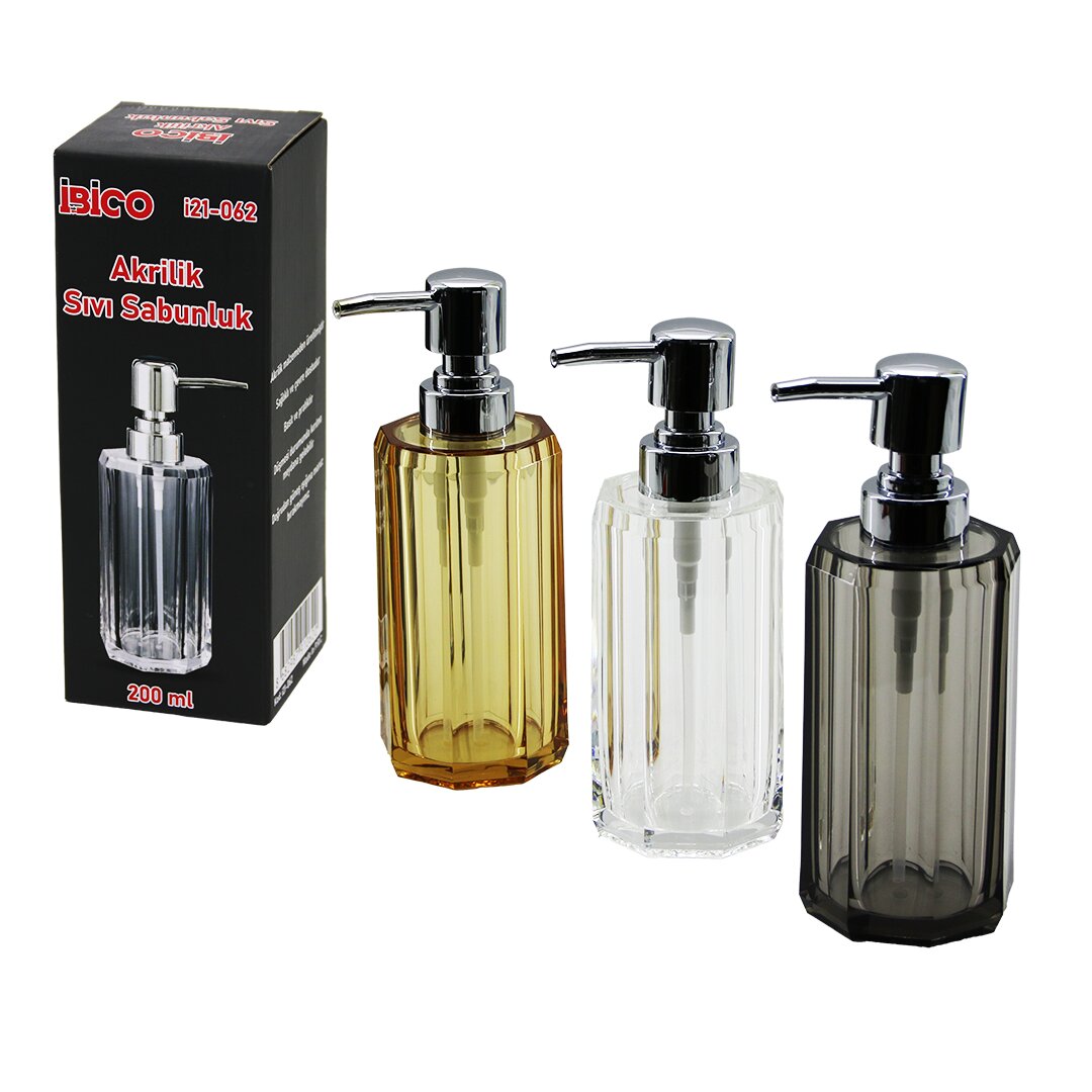Long Octagonal Clear Crystal Acrylic Liquid Soap Dispenser 2