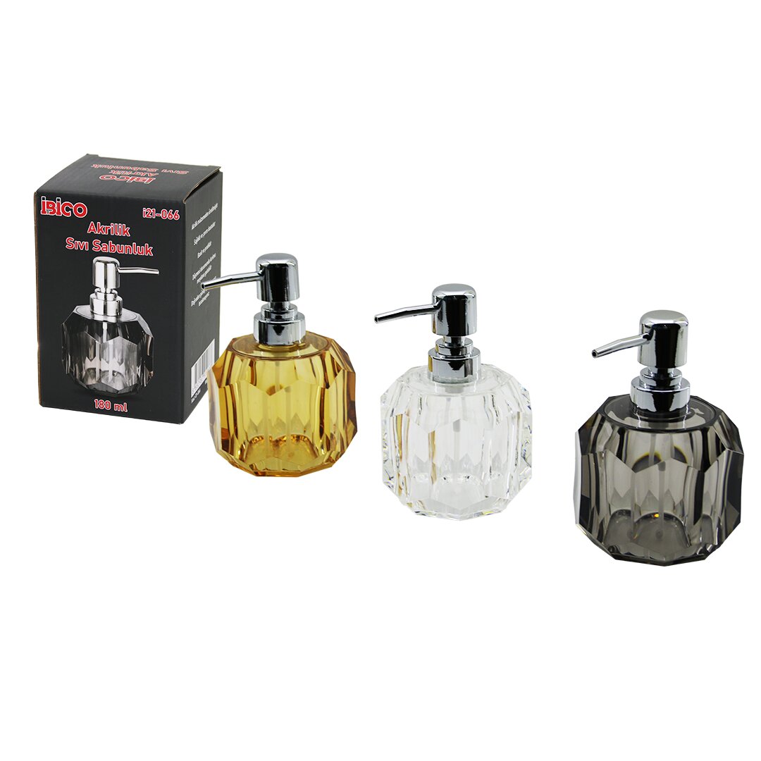 Round Prism Transparent Colored Acrylic Crystal Liquid Soap