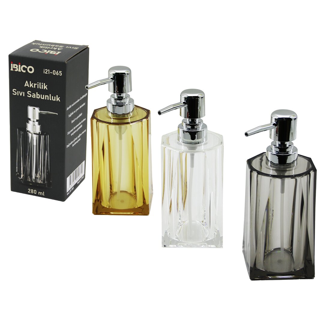 Crystal Liquid Soap Dispenser 280ML - Octagonal Body - Color