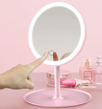 Led Işıklı Dokunmatik Makyaj Aynası 3 Kademeli Işık Ayarlı (5563) #3