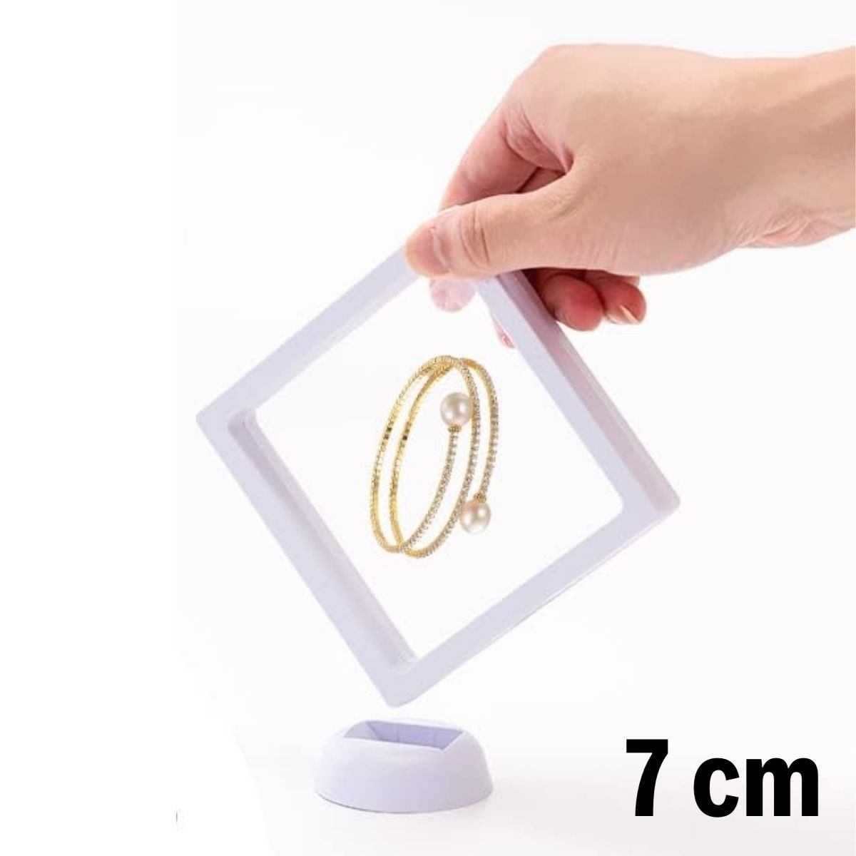 7x7 cm Stand 3D Jewelry Display Box Clear Film Frame (5563) #5