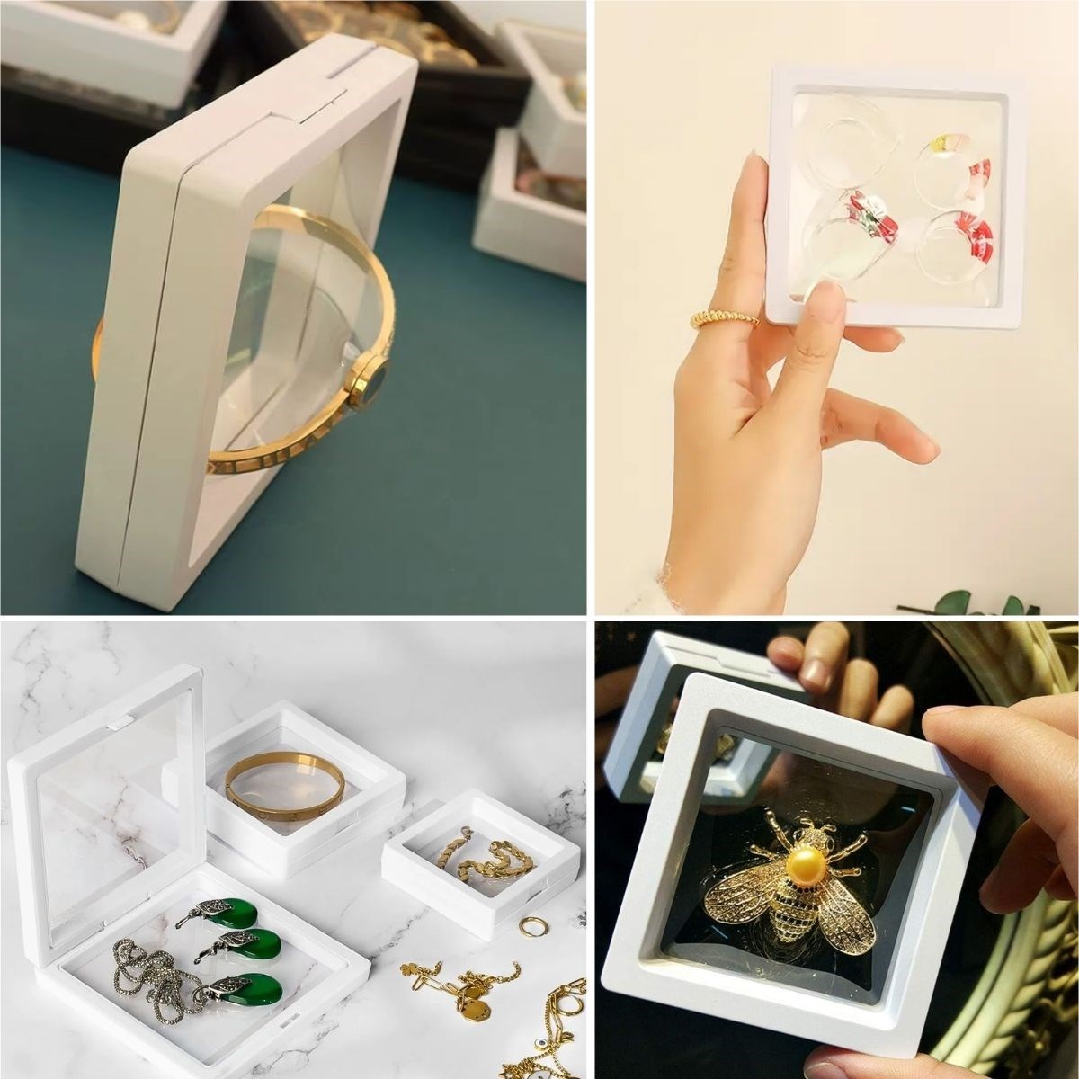 11x11cm Stand 3D Jewelry Storage Box Clear Film Frame (5563) #2