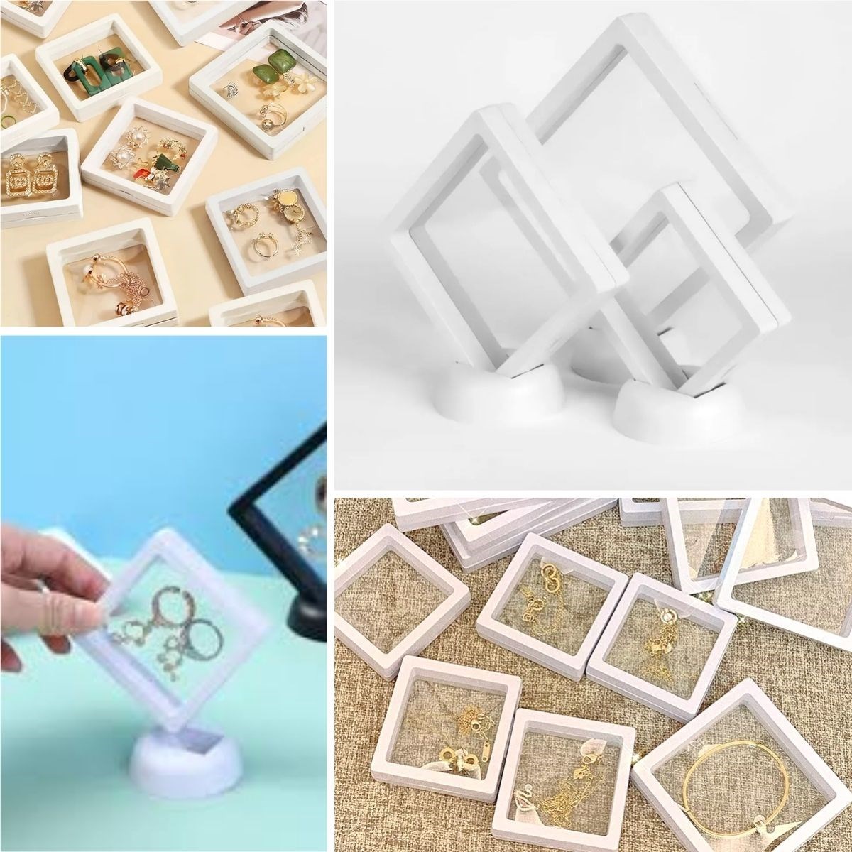 11x11cm Stand 3D Jewelry Storage Box Clear Film Frame (5563) #3