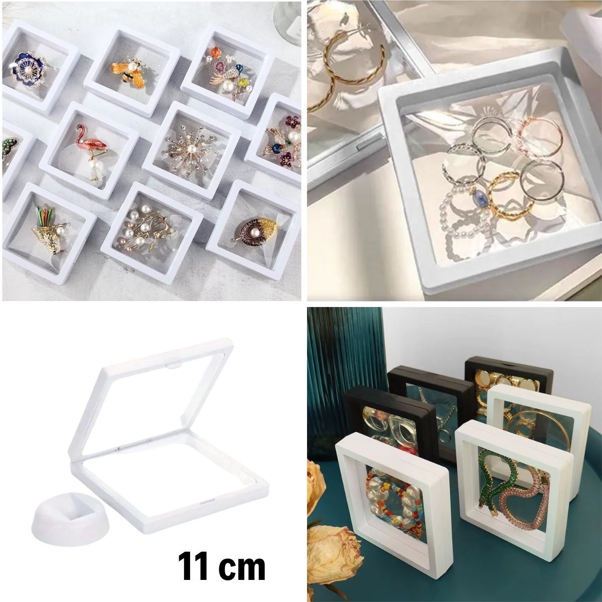 11x11cm Stand 3D Jewelry Storage Box Clear Film Frame (5563) #4