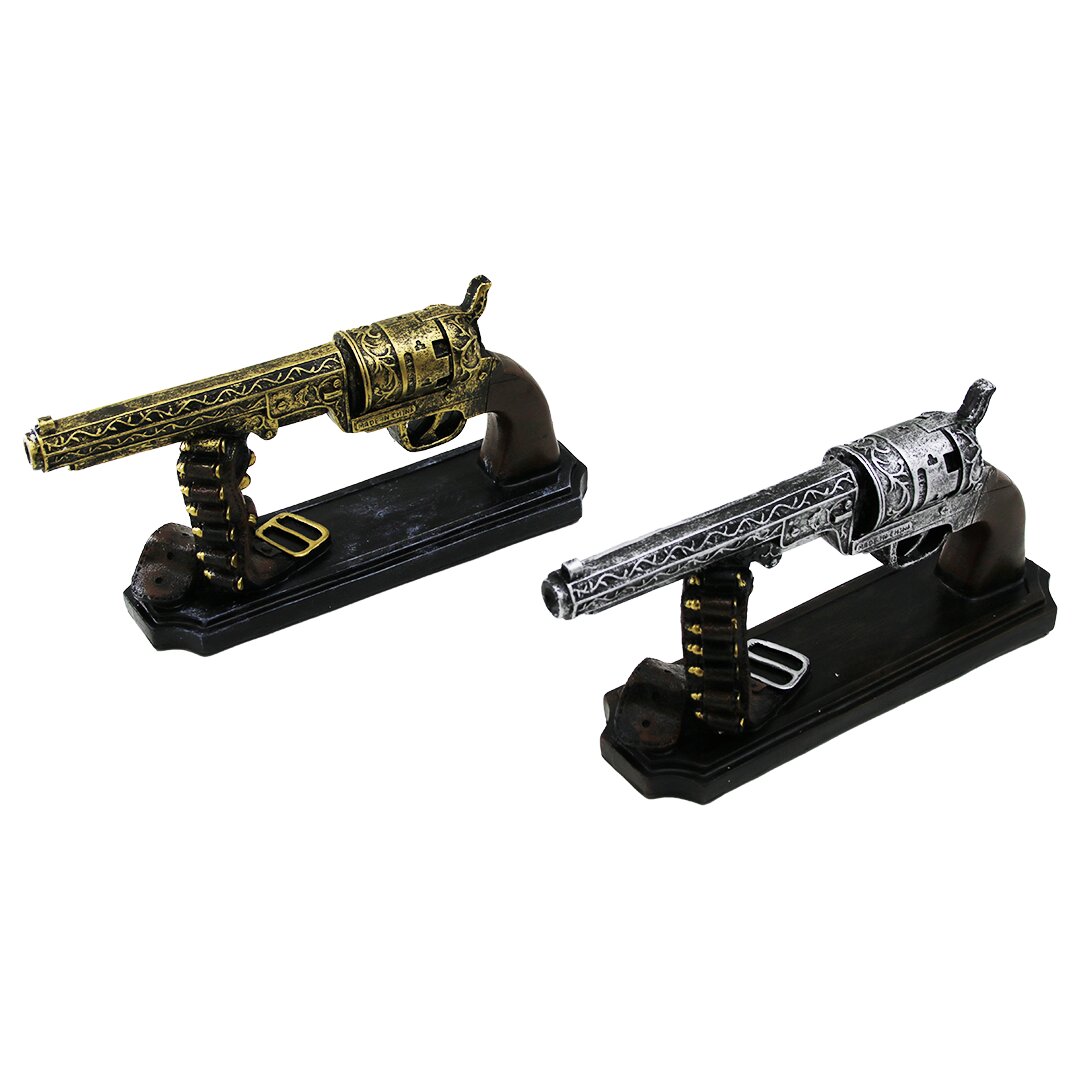 Vintage Pistol Decorative Figurine Colorful 27x12x7cm Resin