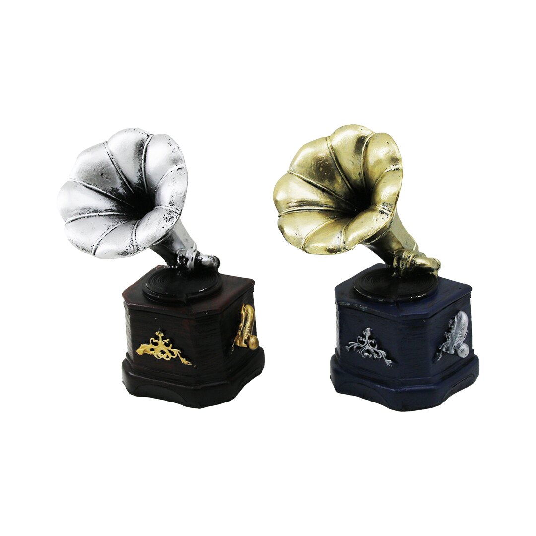 Vintage Gramophone Decorative Figurine - Colorful 13.5x6cm R