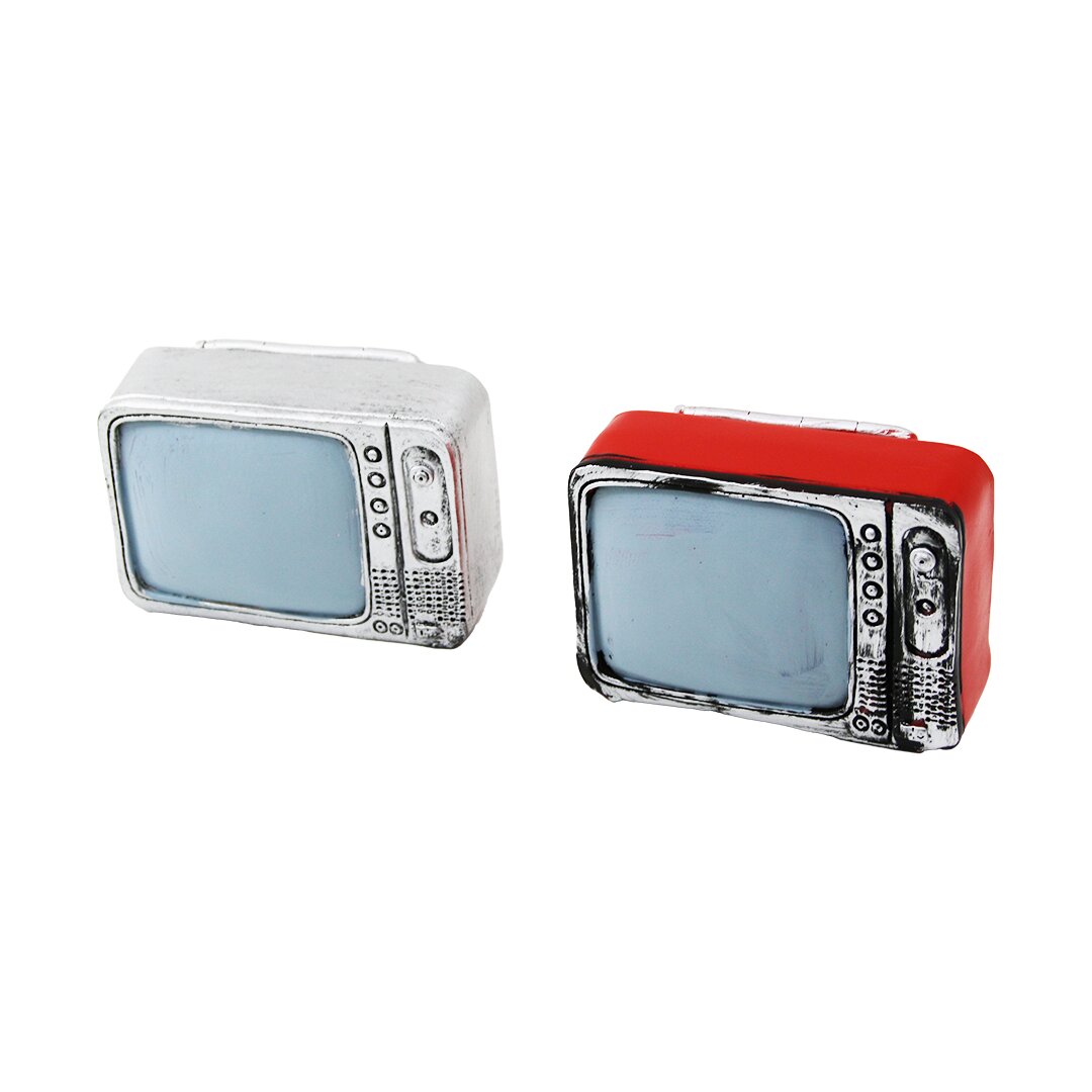 Vintage TV Decorative Figurine - Colorful 9x6cm Resin (5563)
