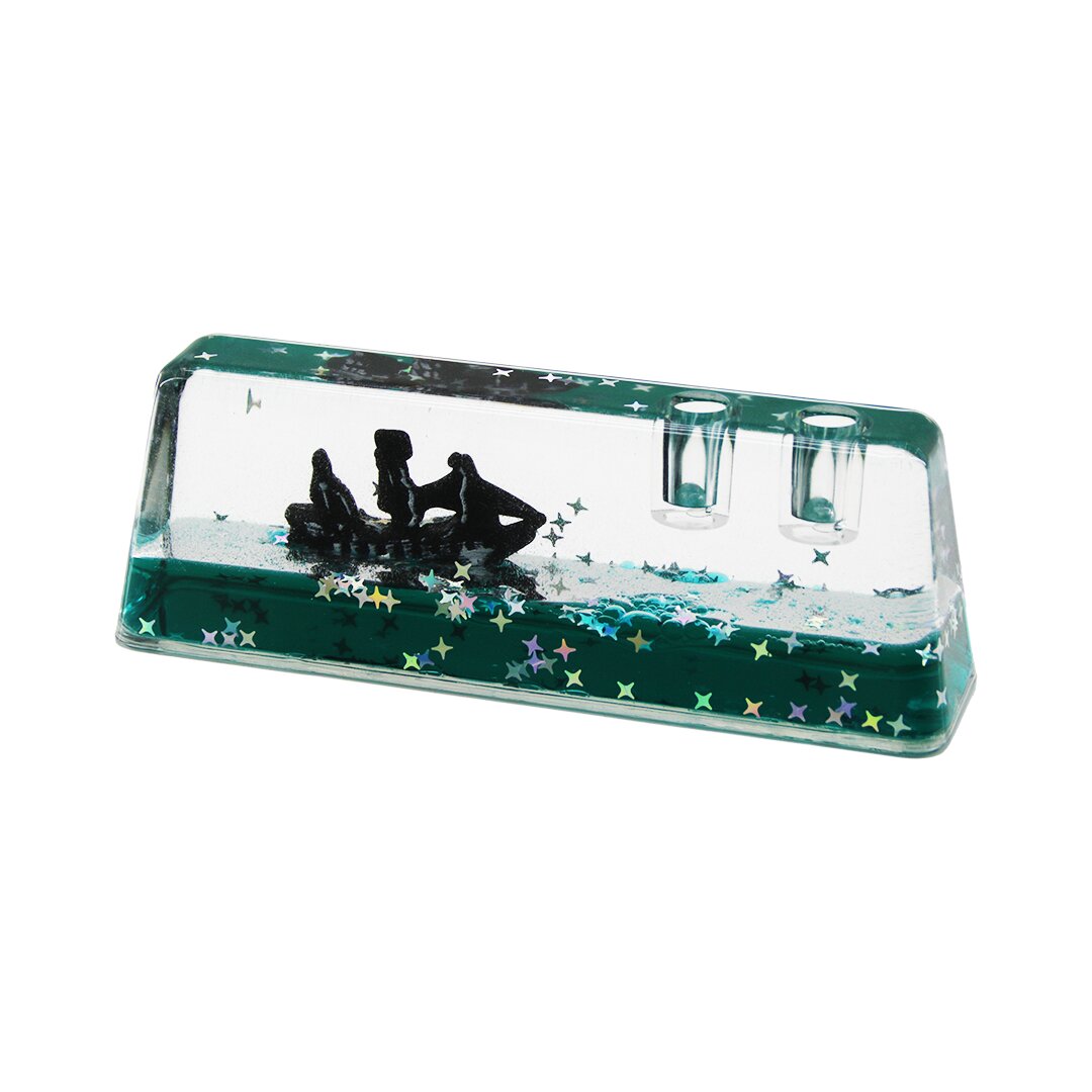 Green Water Floating Ship Aquarium Decor with Mica - Star De