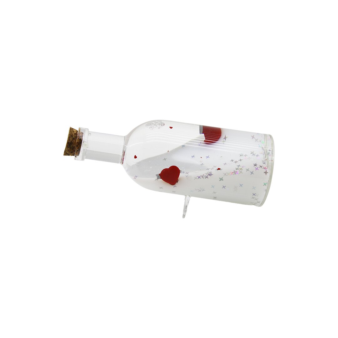 White Water Heart-Star Round Mica Bottle Floating Decorative