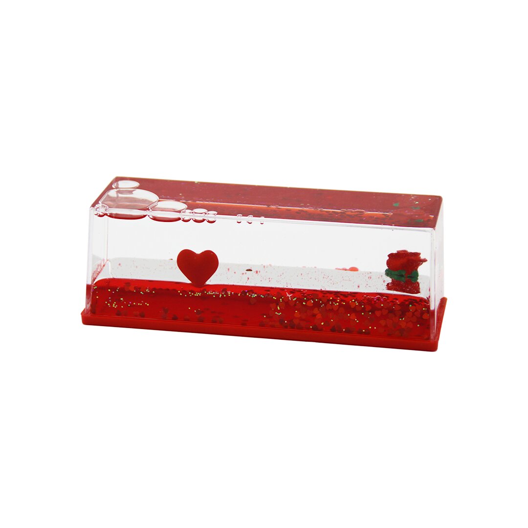 Red Water Heart - Rose Design Mica Floating Non-Sinking Deco