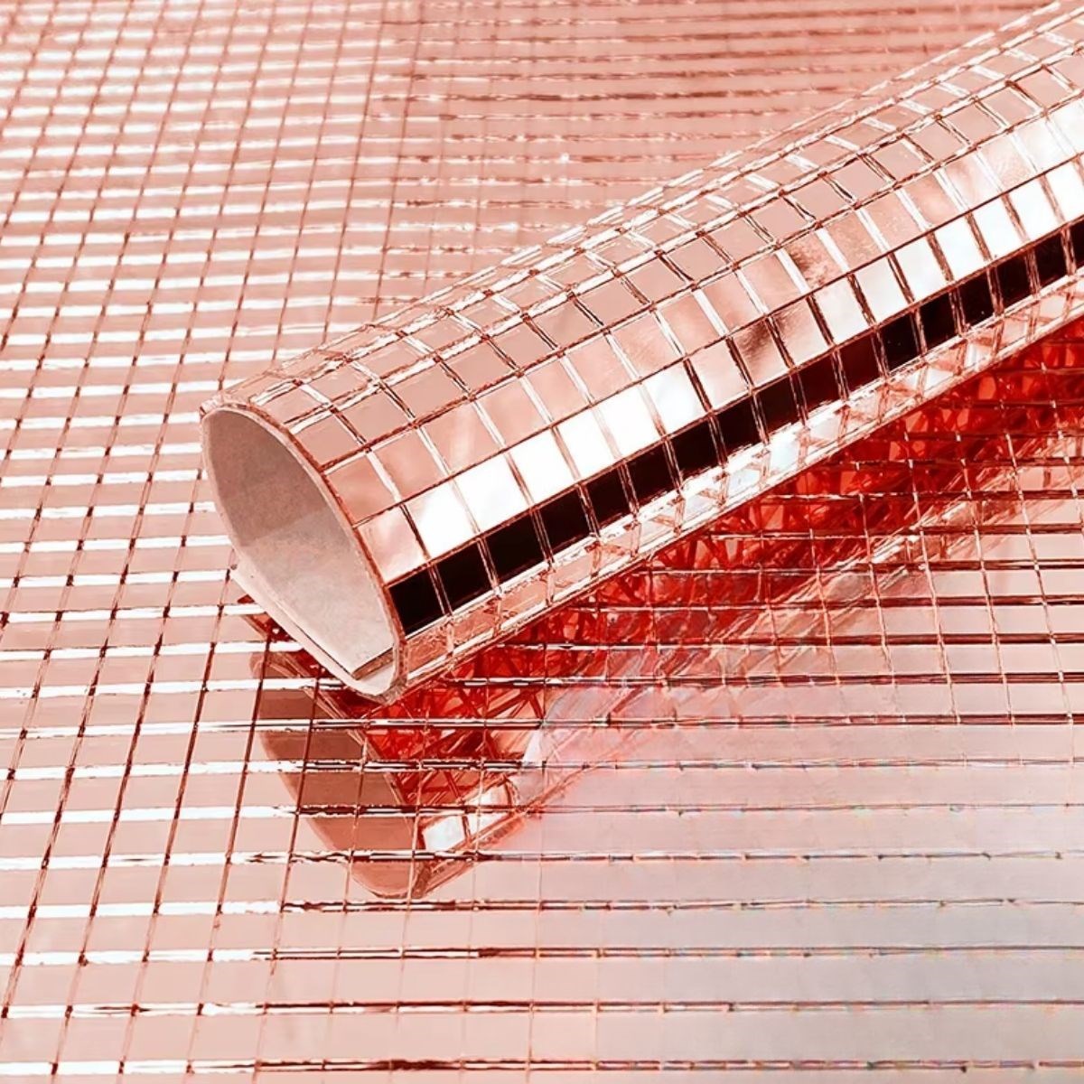 Square Bronze Glass Mosaic Tile Stickers Self-Adhesive 30x30