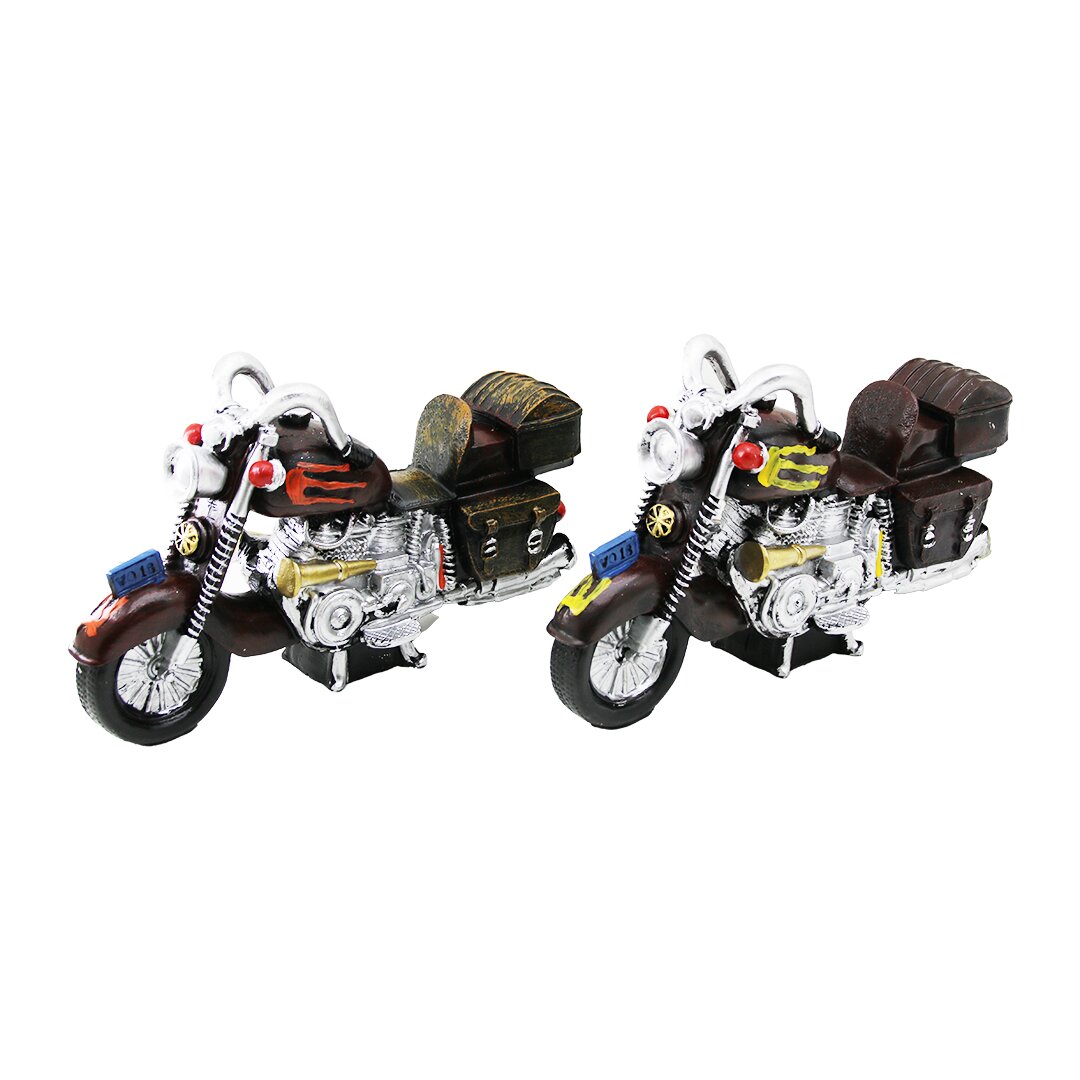 Vintage Motorcycle Decorative Figurine - Colorful Piggy Bank