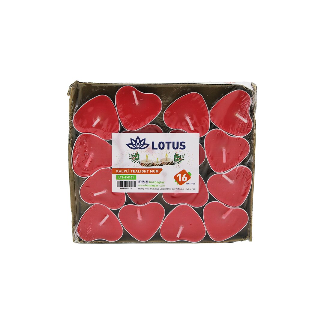 16PCS Heart-Shaped Red Tea Light Candles (5563)