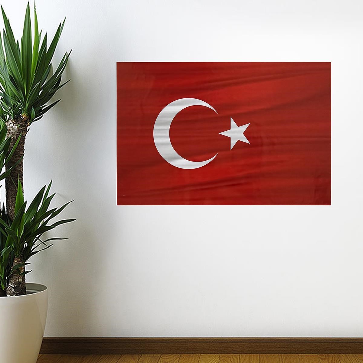 Waving Effect Magnetic Wall Sticker Turkish Flag 71 x 47cm (
