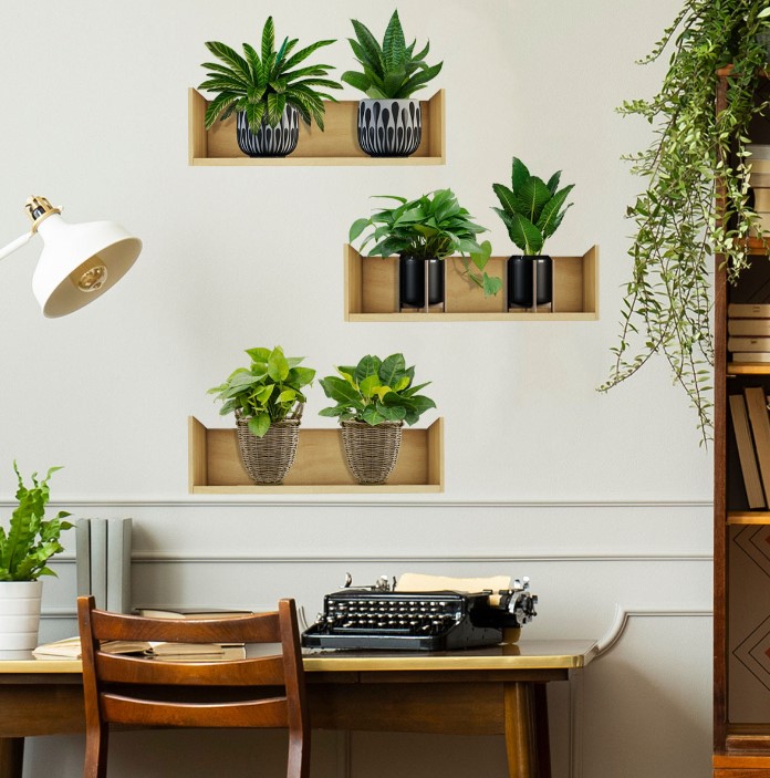 Shelved Plant Design Self-Adhesive Sticker 20*30 cm 3-Pack (5563) #3