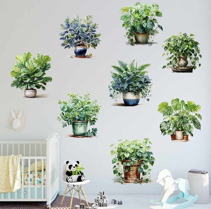 Potted Flower Design 8-Piece Sticker Set (5563) #2