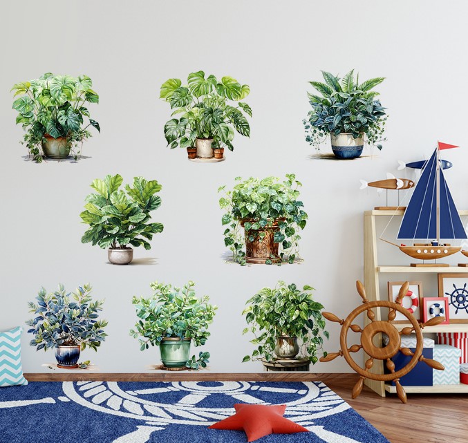 Potted Flower Design 8-Piece Sticker Set (5563) #3