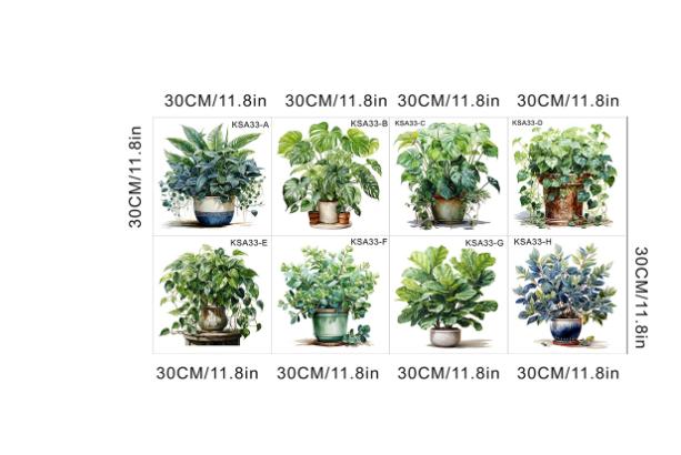 Potted Flower Design 8-Piece Sticker Set (5563) #5