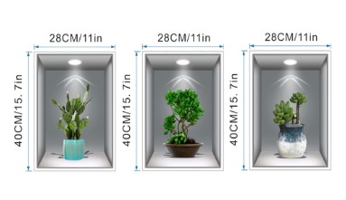 3D Flower Vase Wall Sticker 3-Piece Set GREY (5563) #2