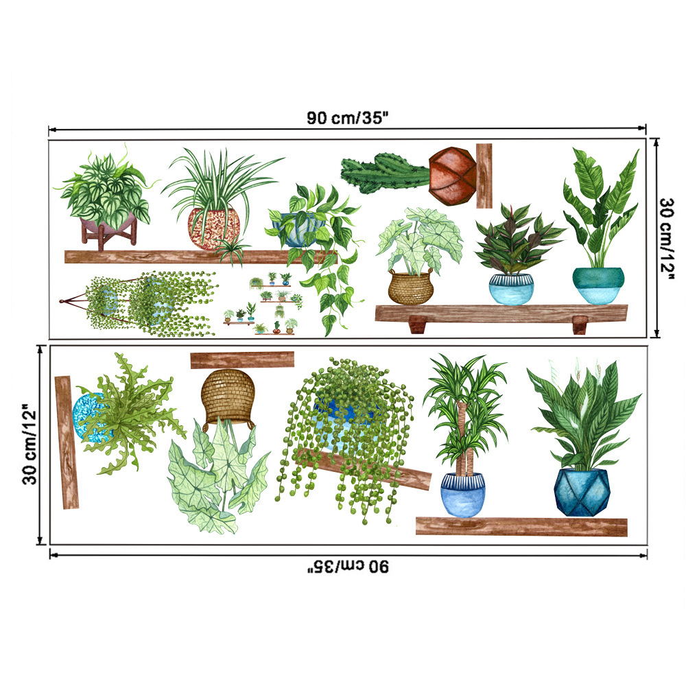 Shelf Potted Flower Design Adhesive Sticker (5563) #5