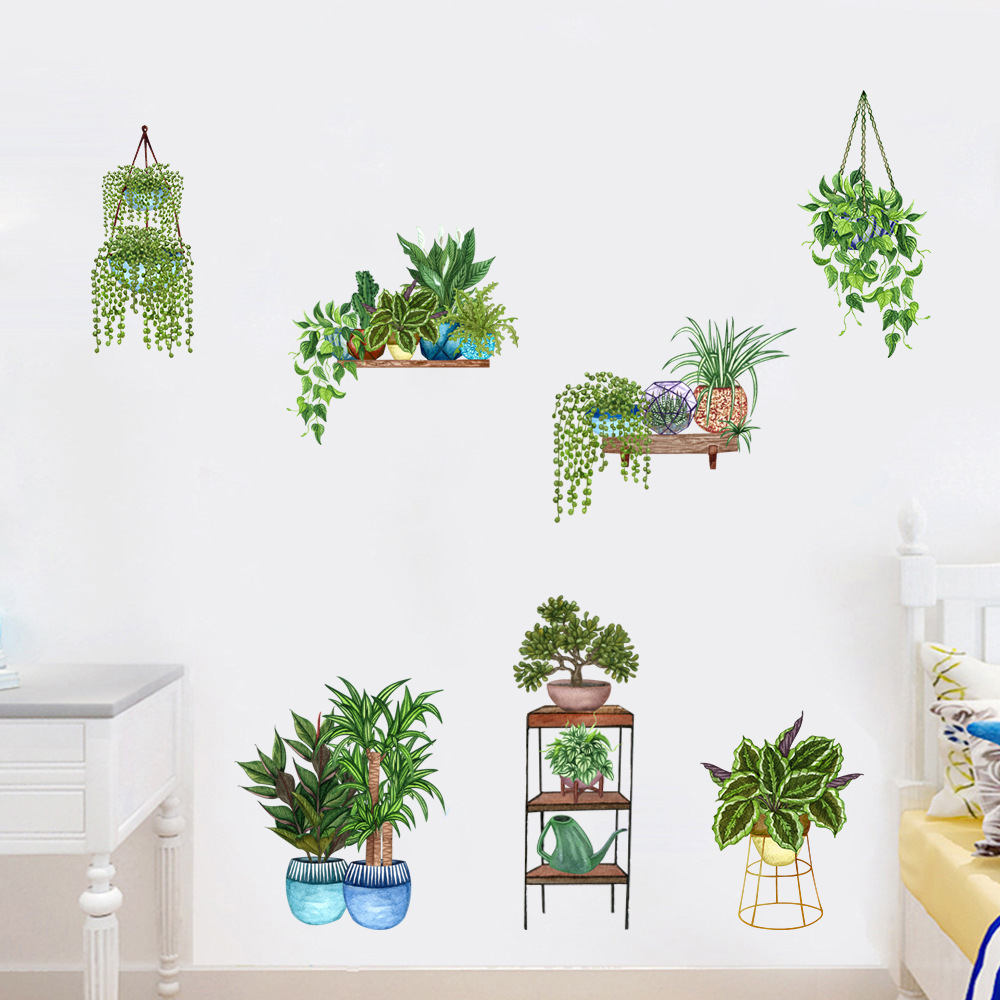 Potted Flower Design Adhesive Sticker (5563) #4