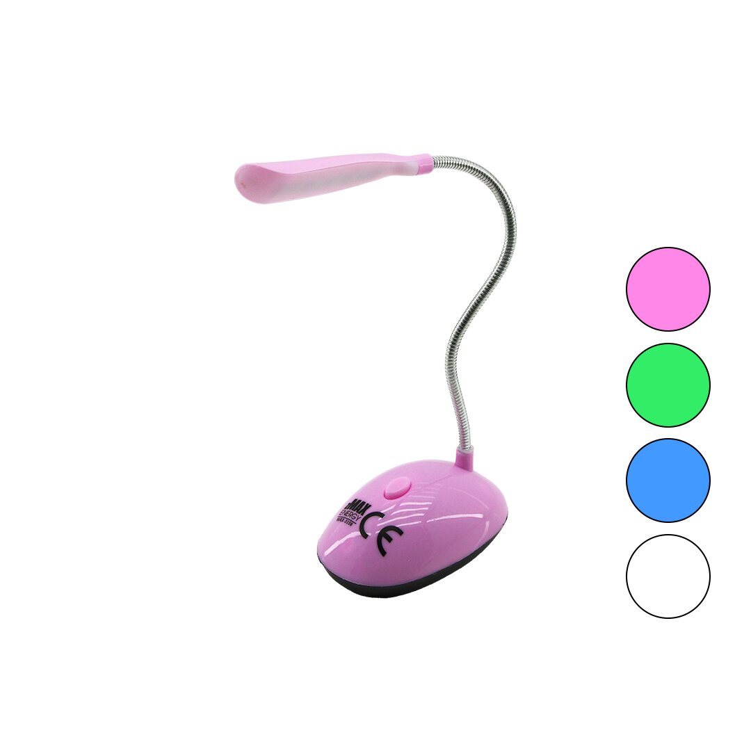 Mini Battery-Powered LED Desk Lamp with Spring 3 x 1.5V AAA