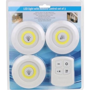 Fernbedienungs-LED-Spotleuchte mit Klebeband, kabellos, 3er-Set (5563) #2