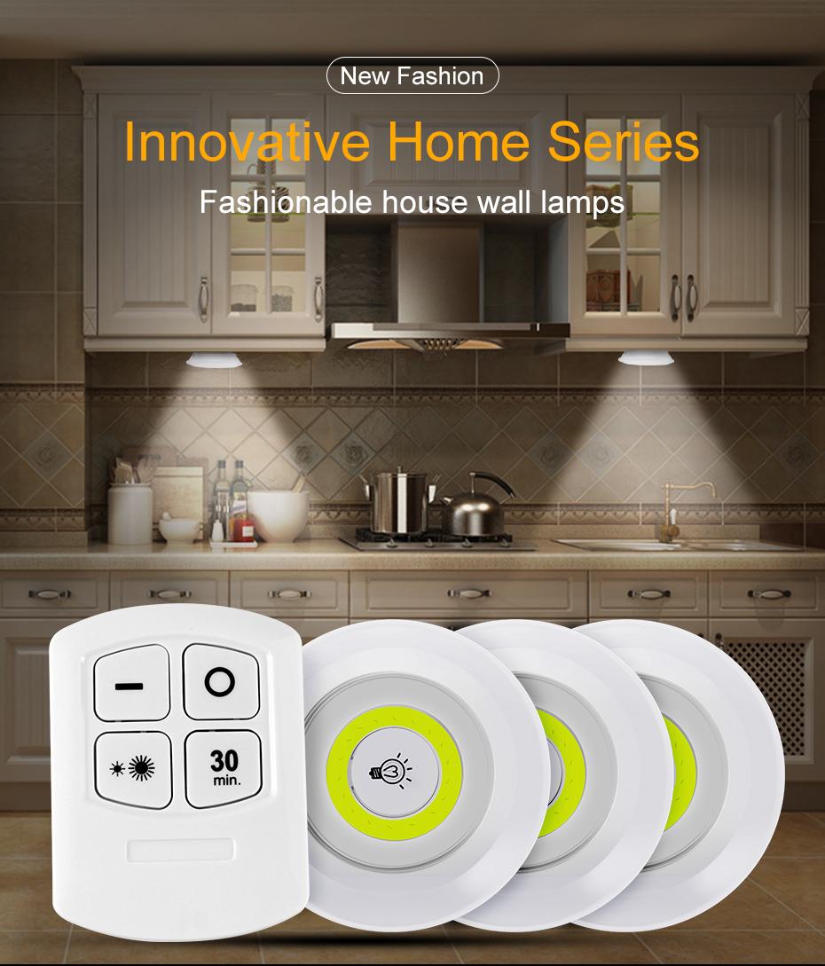 Fernbedienungs-LED-Spotleuchte mit Klebeband, kabellos, 3er-Set (5563) #5