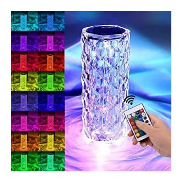 Kristal Elmas Masa Lambası 16 Renk USB Şarjlı Dokunmatik (5563) #2