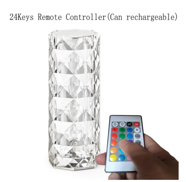 Kristal Elmas Masa Lambası 16 Renk USB Şarjlı Dokunmatik (5563) #4