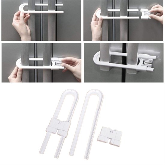 Bebek Çocuk Çekmece ve Dolap Koruma Raylı Güvenlik Sistemi Emniyet Kilidi (5563) #3