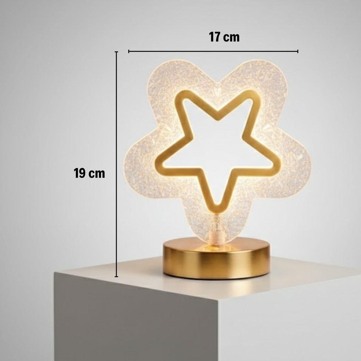 İçi Boş Yıldız Şeklinde Kristal LED Masa Lambası – Dokunmatik, 3 Renk Işık Modlu, Şarjlı Mini Dekoratif Gece Lambası (5563) #5