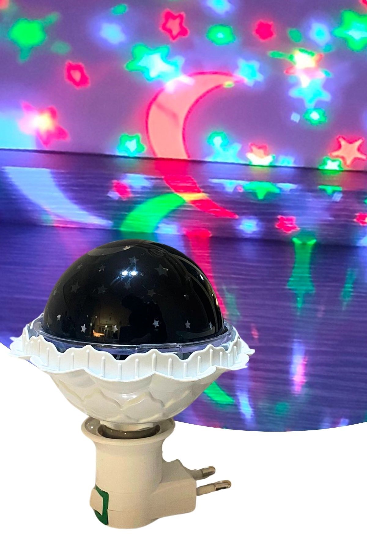 Kristal Gökyüzü Modlu Yıldızlı Hareketli 360 Derece Dönen Kristal Led Ampül (5563) #2