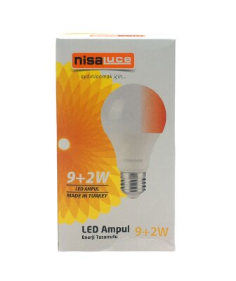 NISALUCE EAMP-074/BK 9+2W E27 WEISS-ROT LED GLÜHBIRNE (5563)