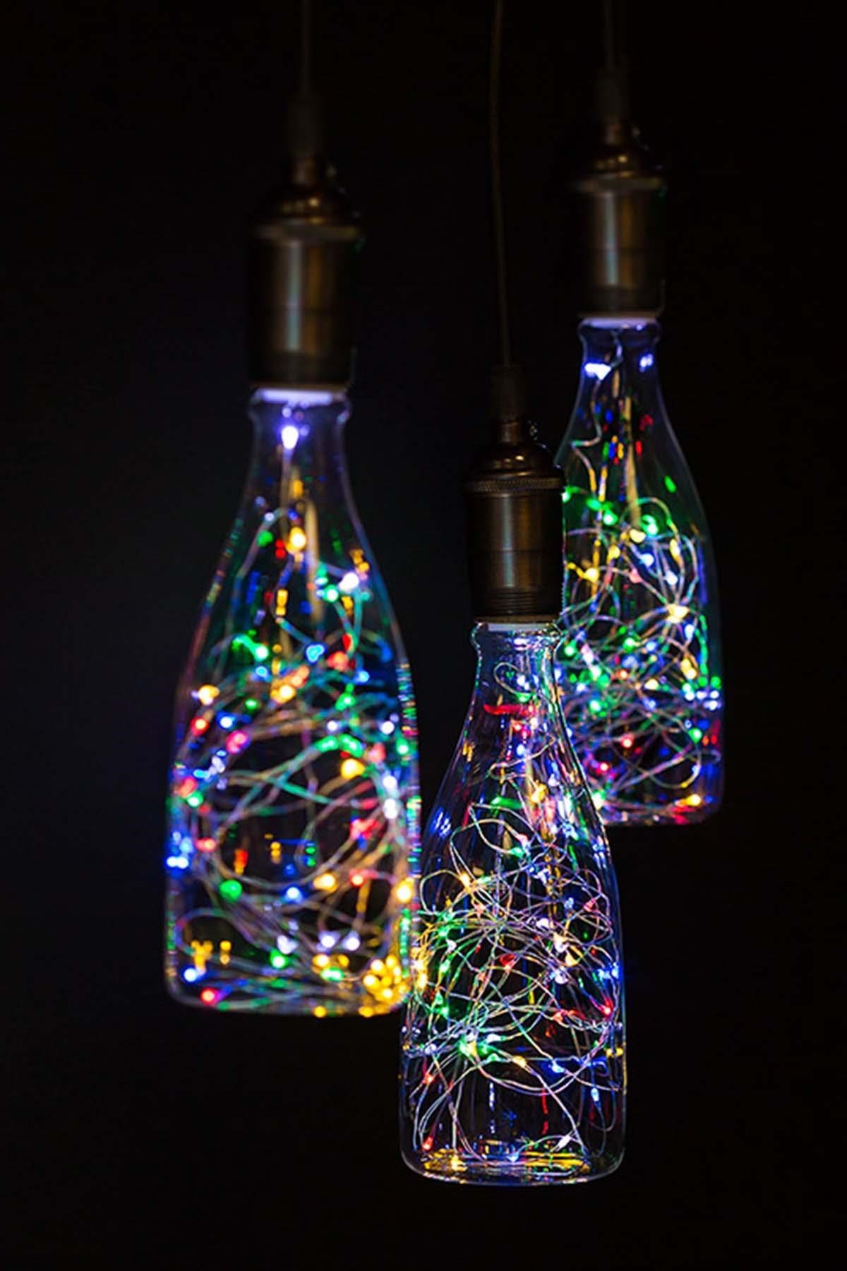 Pilli Renkli Peri Led Işık Dekoratif Aydınlatma 5 Metre RGB Led (5563) #3