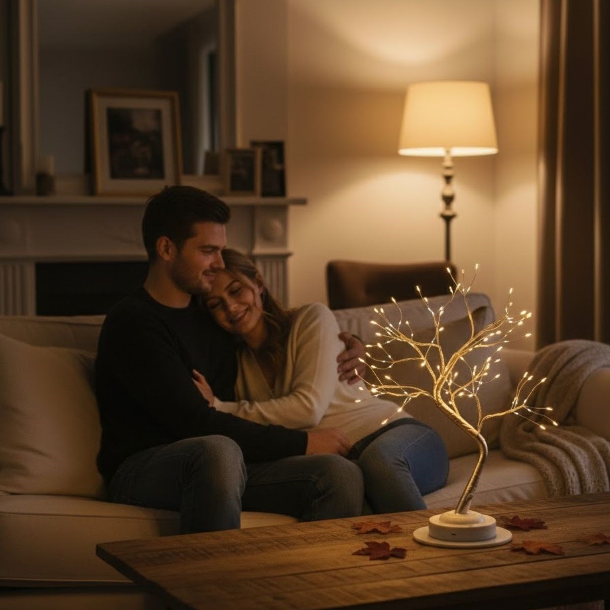 Masaüstü Peri Ağaç LED Lamba – Gün Işığı Rengi, 3 Kademeli Işık Ayarlı, Şarjlı Dekoratif Ortam Aydınlatması (5563) #3