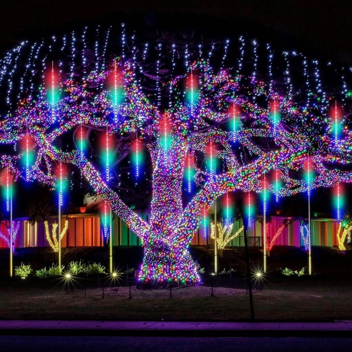 10er Set 45 CM Kunststoff Meteor 2m Kabel LED USB RGB Baum-Licht – Farbwechsel Hängend Dekorativ Garten und Außenbereich Beleuchtung (5563) #5