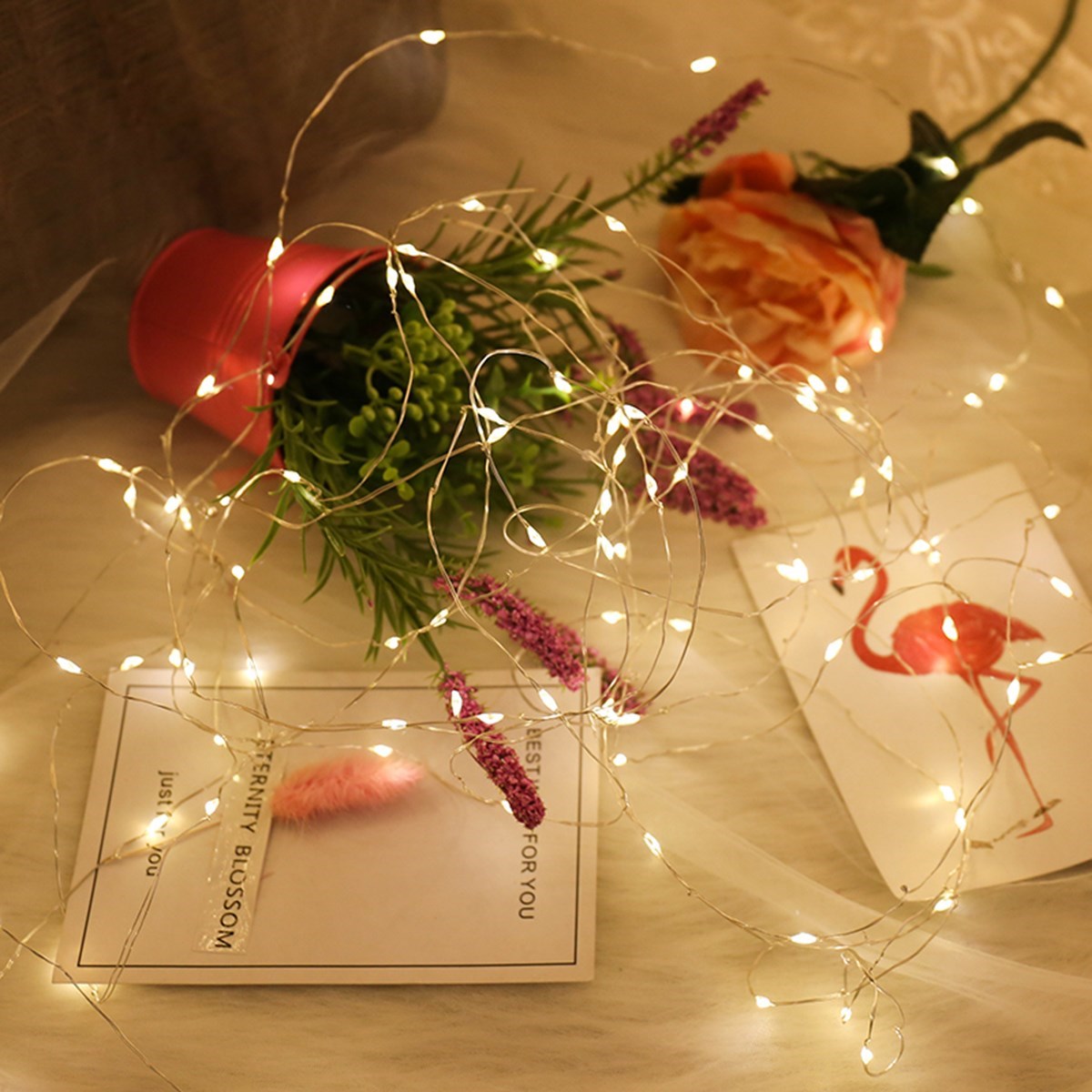 Fairy LED Light 28 LEDs 3 Meter Yellow LED Strip Spot Light (5563) #3