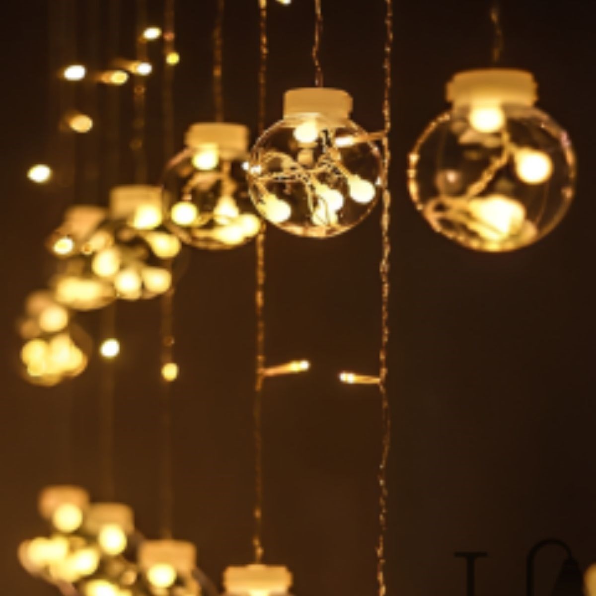 10 Sarkıtlı Kumandalı Dekoratif Top İçi Mini Toplu LED Günışığı Rengi Dekoratif Aydınlatma (5563) #4