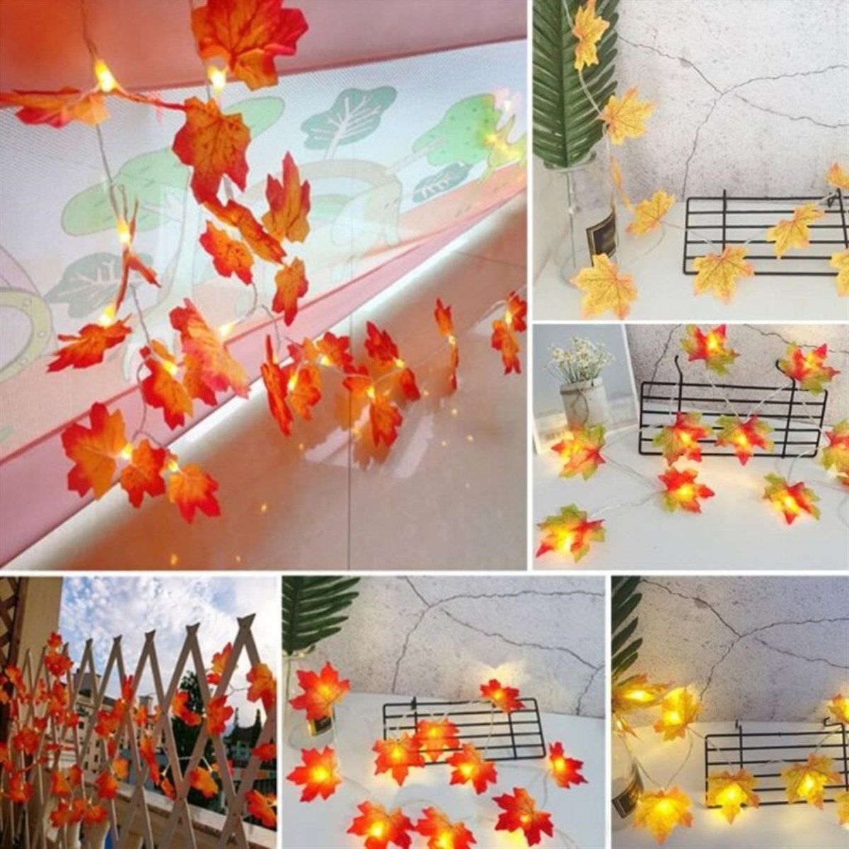 Herbst-Konzept dekorative Blattmuster LED-Streifennachtlampe (5563) #4