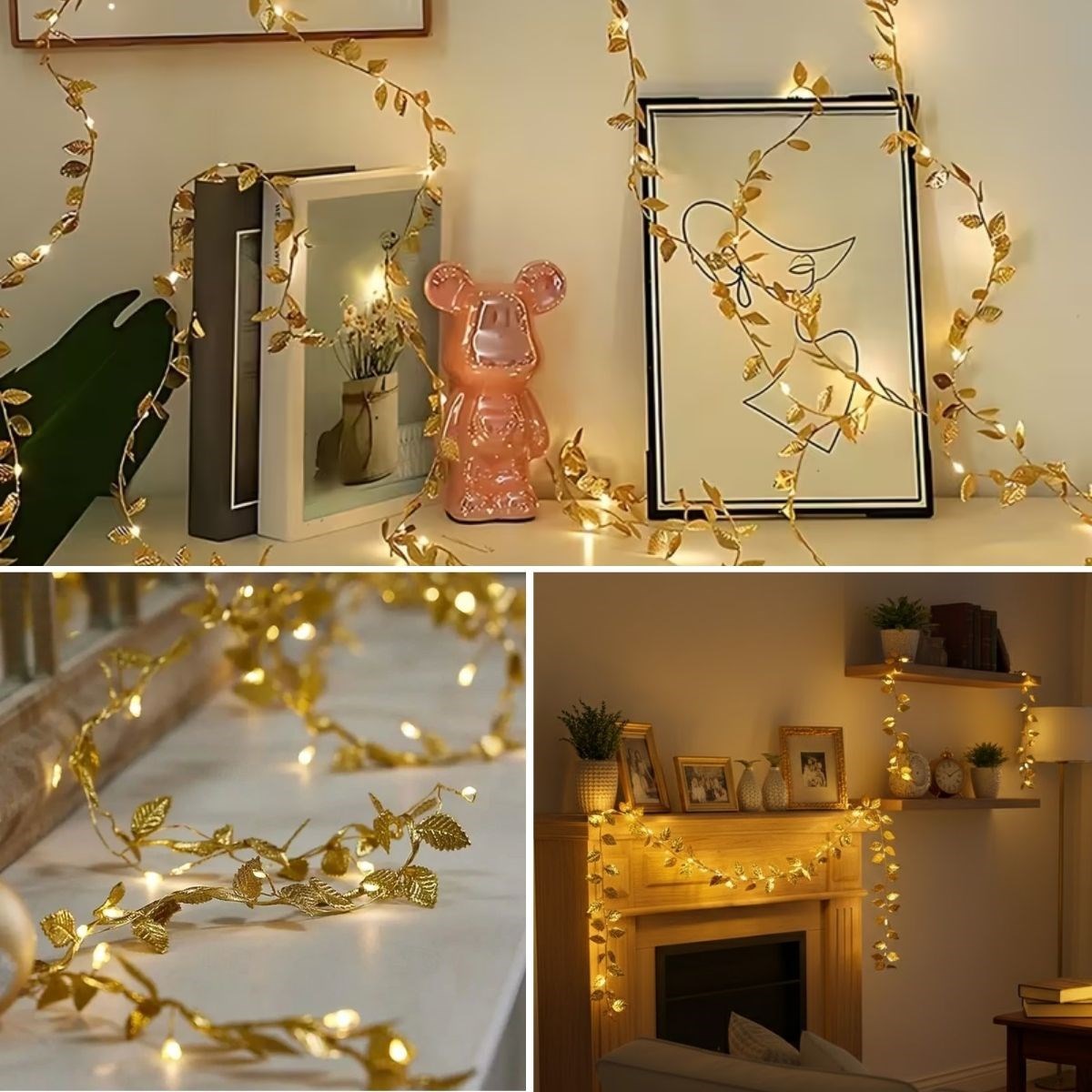 3 Metre Yaldızlı Gold LED Işık – Dekoratif Ortam ve Yılbaşı Aydınlatması (5563) #5